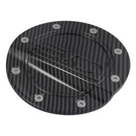 X AUTOHAUX Carbon Fiber Pattern Black Car Gas Cap Fuel Filler Door Cover Gas Tank Cover for Ford for Mustang 2015-2020