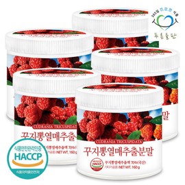 Pureun Deulpan 푸른들판 국산 꾸지뽕 열매 추출 분말 가루 160g 5통 추출물 Korean Domestic Mulberry Fruit Extract Powder 160g 5 Bottles