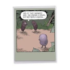 NobleWorks - 1 Big Funny Birthday Card Cartoon (8.5 x 11 Inch) - Jumbo Comic Humor, Group Greeting Card with Envelope - Almost a Raisin J2677BDG