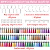 Duufin 400 Pieces Acrylic Key Ring Blanks Set with Leather
