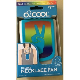 O2COOL Deluxe Necklace Fan | Battery Powered, Hands-Free Personal Cooling Fan w/