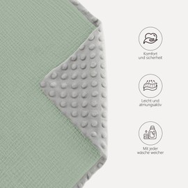 Susurration Swaddling Blanket Baby Seat Baby Blanket 90 x 90 cm Pram and Child Seats Universal Baby Blanket for Newborns and Toddlers Swaddling Blankets Dot Strap (Green)