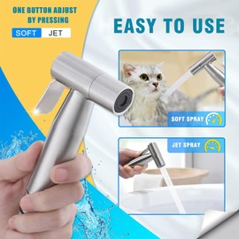 Getallis Premium Handheld Bidet Sprayer for Toilet - Stainless Steel with 2 Water Modes, Leak-Proof, Eco-Friendly & Multi-Purpose (Feminine Wash, Baby Care, Pet Shower)