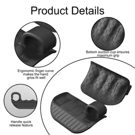 1 Paar Gym Grip,Handschutz Gym,Klimmzuggriffe,Fingerlose Fitnessgriffe,Ergonomisches Design,Geeignet für Gewichtheben,Krafttraining,Ruder-Klimmzüge Usw.(Schwarz)