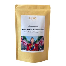 CENVEL® King Charles III Coronation Loose Leaf English Afternoon Tea |100g Pure natural Black Tea Leaves | Perfect Coronation Gift and Sounvenir. (100g, Buckingham Palace)
