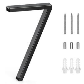 GeeRic Floating House Numbers 5 Inch Address Numbers Zinc Alloy Rust Proof for House, Garden Door Mailbox Decor Number with Nail Kit, Coated Black Visibility Signage (7)
