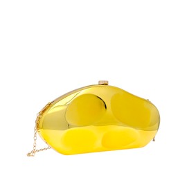 COOLOYA Women's Acrylic Designer Luxury Bags Clutch Evening Purse Bag Crossbody Shoulder Handbags With Chain Gold One Size