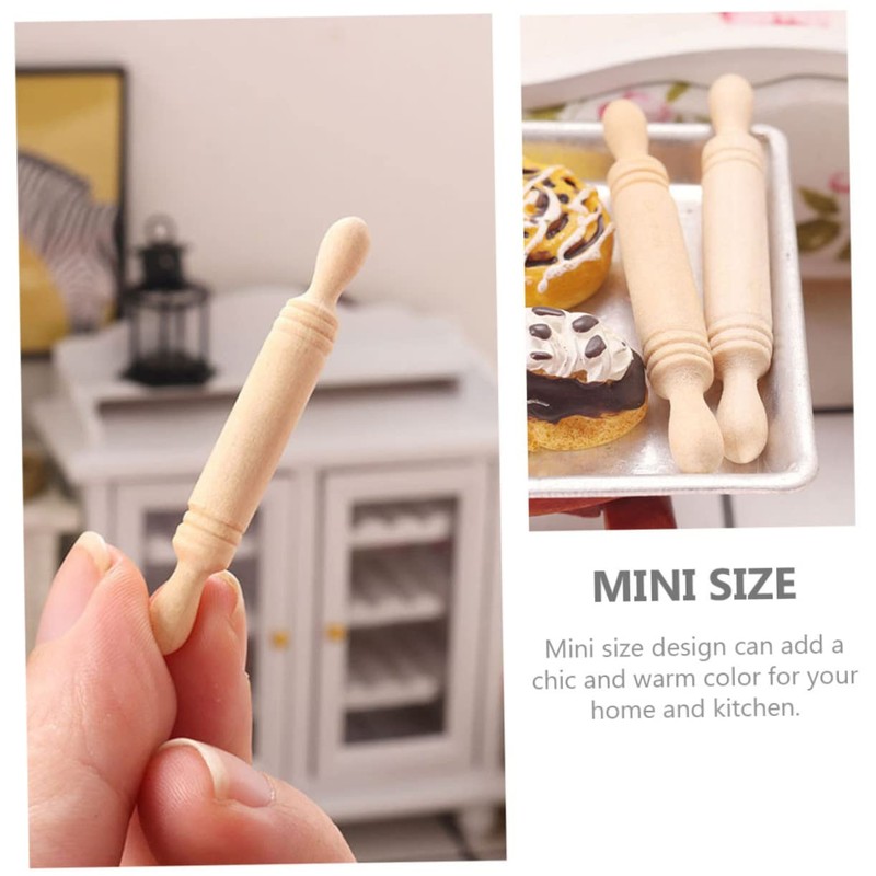 ABOOFAN 12pcs Rolling Pin House Adjustable Rollers Pins Miniature Decor