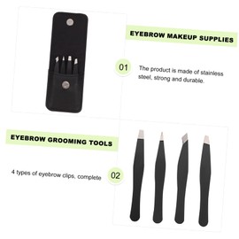 Mikinona 4pcs Eyebrow Tweezers Eyebrow Clips for Removal Lightweight Portable Beauty Tools for Makeup and Eyelash Applications