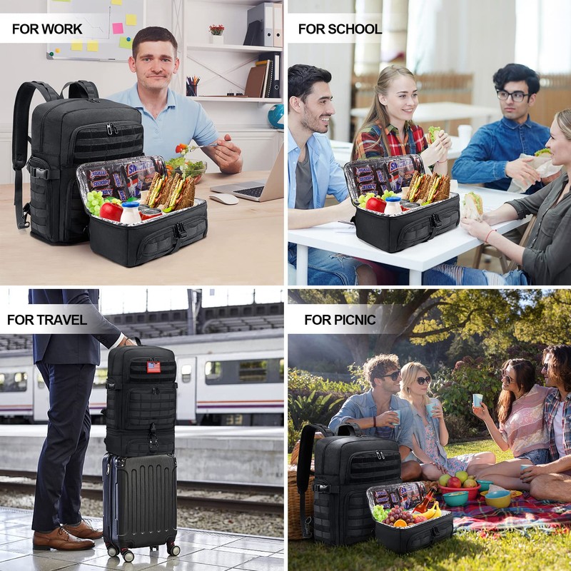 BERTASCHE Lunch Backpack for Men, 15.6 Inch Laptop Backpack for