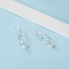 Sterling Silver Plated Linear Swirl Wire Earrings For Women dangling