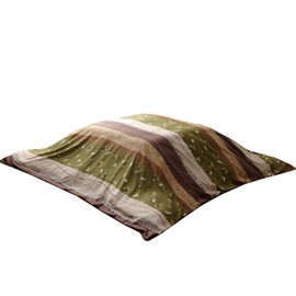 Ikehiko Corporation #5097269 Kotatsu Futon Cover, Square, Koyomi, Approx. 84.6 x 84.6 inches (215 x 215 cm), Green, Japanese, Zipper, Rabbit Pattern