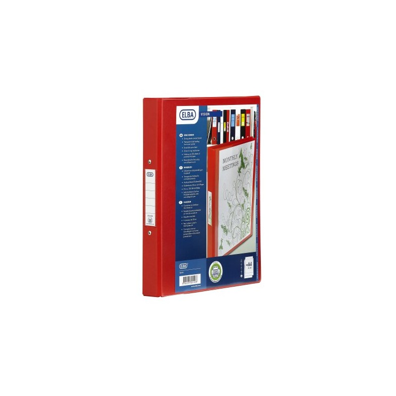 Elba 25mm A4 Bantex Vision 2-ring Binder - Red