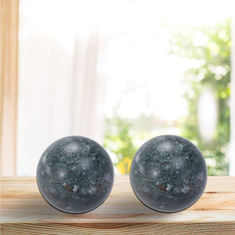 Healifty Pack of 2 Jade Hand Massage Balls Baoding Balls