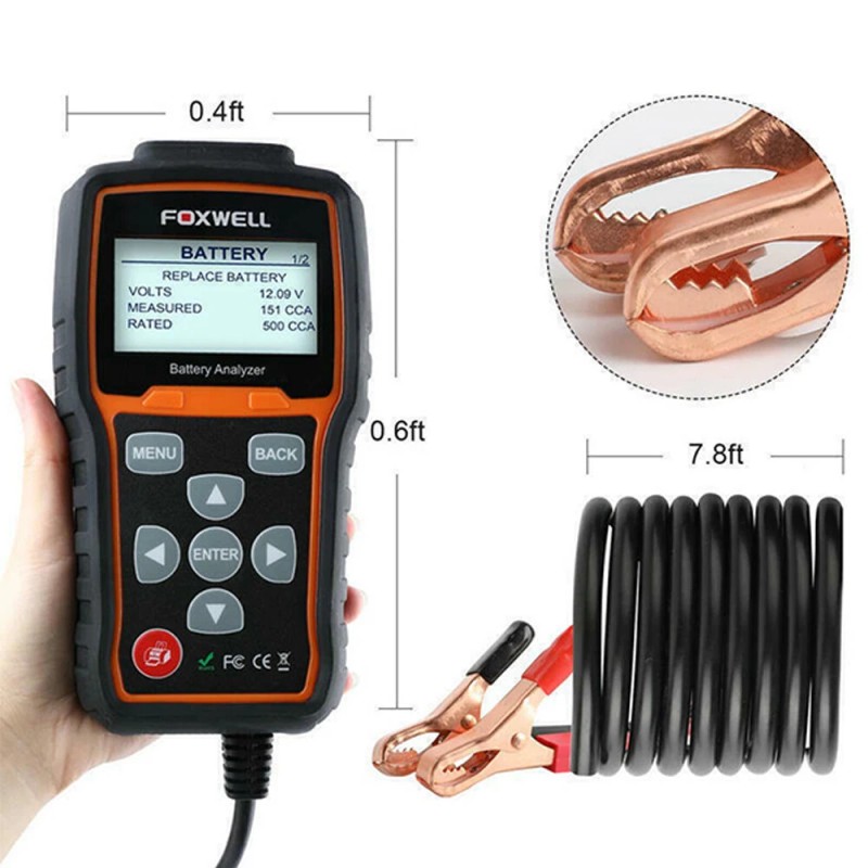 FOXWELL BT705 12-24V Digital Battery Tester Automotive Load Cranking Test