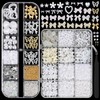 2Boxes 3D Nail Charms Set,Nail Bows Charms and Small Flowers,3D