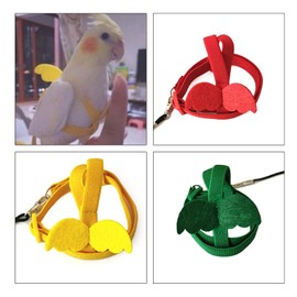 YUELER Bird Harness Leash Parrot Flight Training Vest Parrot Costume Clothes Lovebirds Cockatiel Conures Flying Clothing