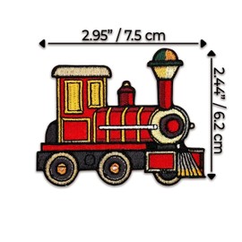 Train Iron On Patch - Embroidered Train Baby Kids Children Applique Appliques Iron On Sew On Patches for Holes, Clothing, Jeans, Hat, Backpacks, Clothes (3")