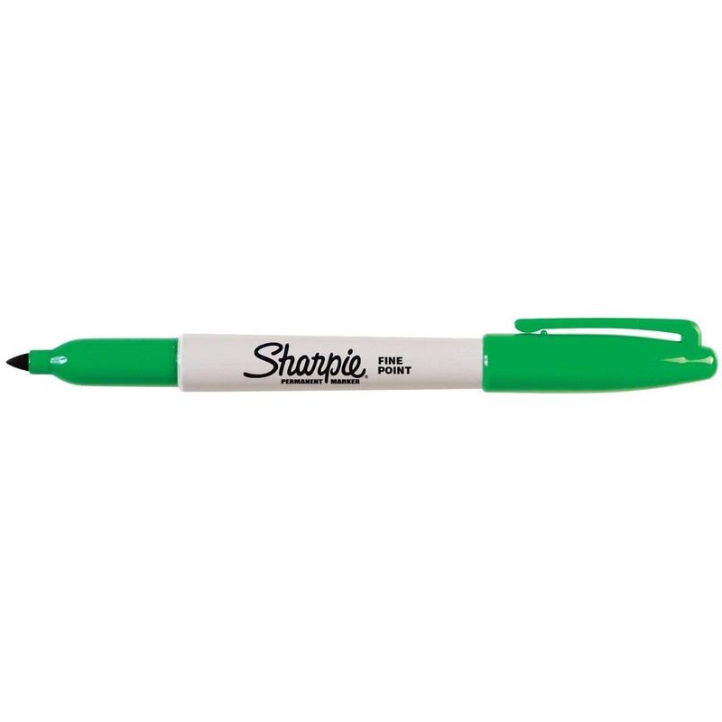 SHARPIE Pack of 6 Permanent Markers Fine Round Tip Greenaa