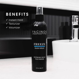 Pacinos Freeze Hair Spray - Extra Hold texture spray for All Hair Type - Professional Hair Setting & Finishing Spray for Maximum Volume | Pacinos