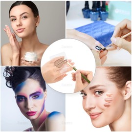 AUEAR, 3 Pack Professional Makeup Hand-held Palette Mixing Tray Clear Acrylic Nail Art Manicure or Foundation Eye Shadow Cremes Powders and Cosmetics