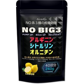 JAY&CO. NO BIG3 Arginine, Citrulline, Ornithine (3 Types of 1,000 mg) (3 Types of Lemon, 40 Doses of 40 Pots)