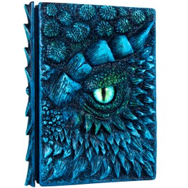 3D Dragon Eye Embossed Journal,Resin Engraving Notebook,Dnd notebook for Dragon Lovers ，Blank Paper,Hardcover Travel Notepad for Writing,Sketchbook,Collection,Gift,Decoration A4 and A5 Size (A5-Blue)