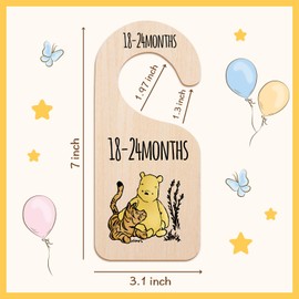 Winnie Baby Sttuff Baby Closet Divider - Winnie Nursery Decor Wardrobe Baby Closet Organizer,Baby Stuff Nursery Decor Clothes Hanger Dividers for Sorting 8 from Newborn to 24+ Months