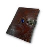 OVERDOSE Brown Moon Stone Leather Journal - Antique Handmade Unlined