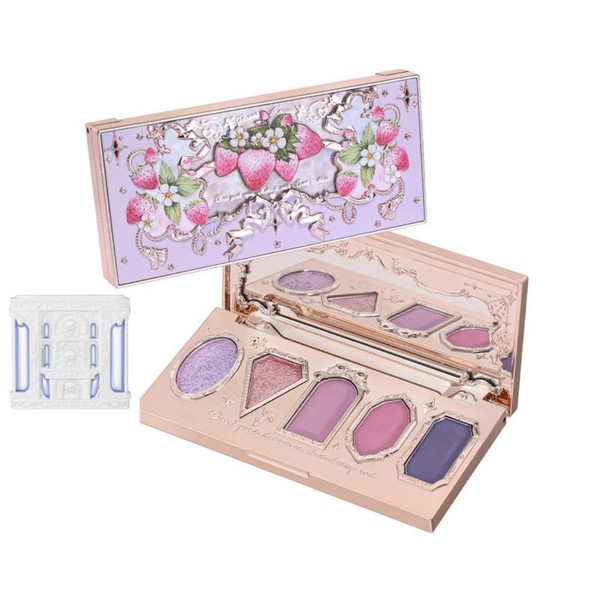 Flower Knows Violet Strawberry Rococo Eyeshadow Palette+Fridge Magenet Set -
