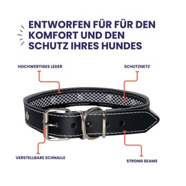 TUYNEC - Leather Dog Collar with Protective Net for Flea Collar Dogs, Dog Collar that Protects and Extends the Life of the Tick Collar for Dogs