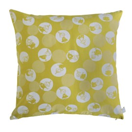 Quarter Report (MOOMIN) Moomin Cushion Cover Bubble Dot My Mustard Approx. 23.6 x 23.6 inches (60 x 60 cm), Jacquard Woven Zipper Type [Made in Japan]