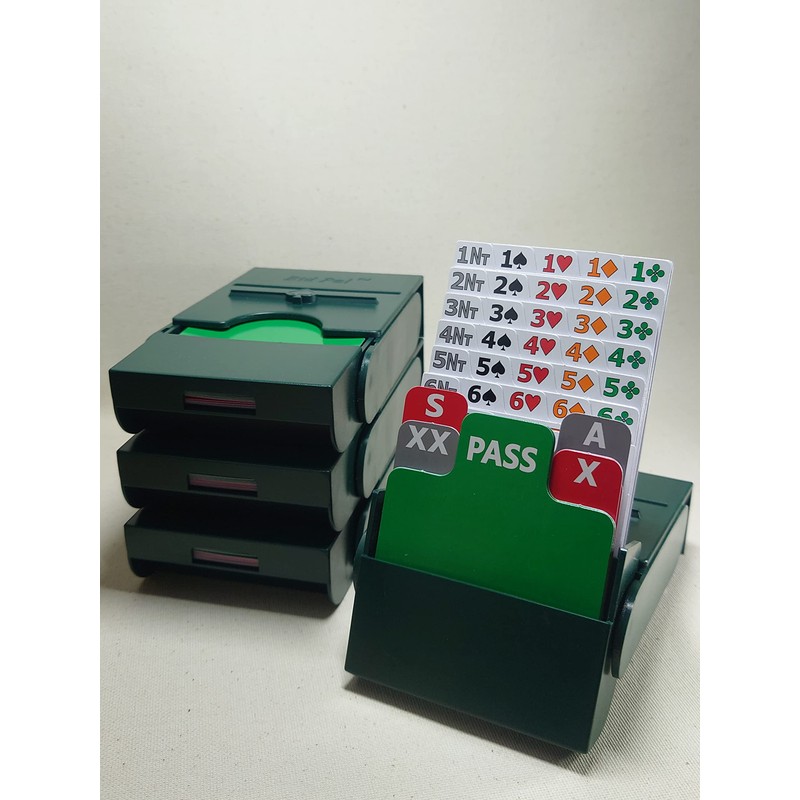 Bid Pal Bridge Bidding Box Set of 4 Green