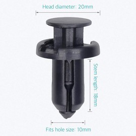 Lantee 10mm Front & Rear Bumper Push-Type Retainer Fasteners Replace for Honda & Acura 91503-SZ5-003, Pack of 30