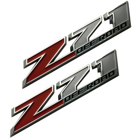 2pcs New Big Z71 Off Road Emblems 10 inch Badge Compatible with 2009-2018 Colorado Tahoe Silverado Sierra Suburban 2500Hd 3500Hd Offroad (Chrome Red)