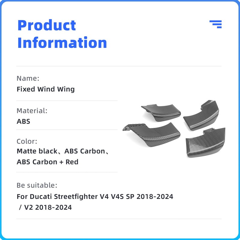 Winglets Wings Spoiler Fxed for Ducati Streetfighter V4 V4S V4SP