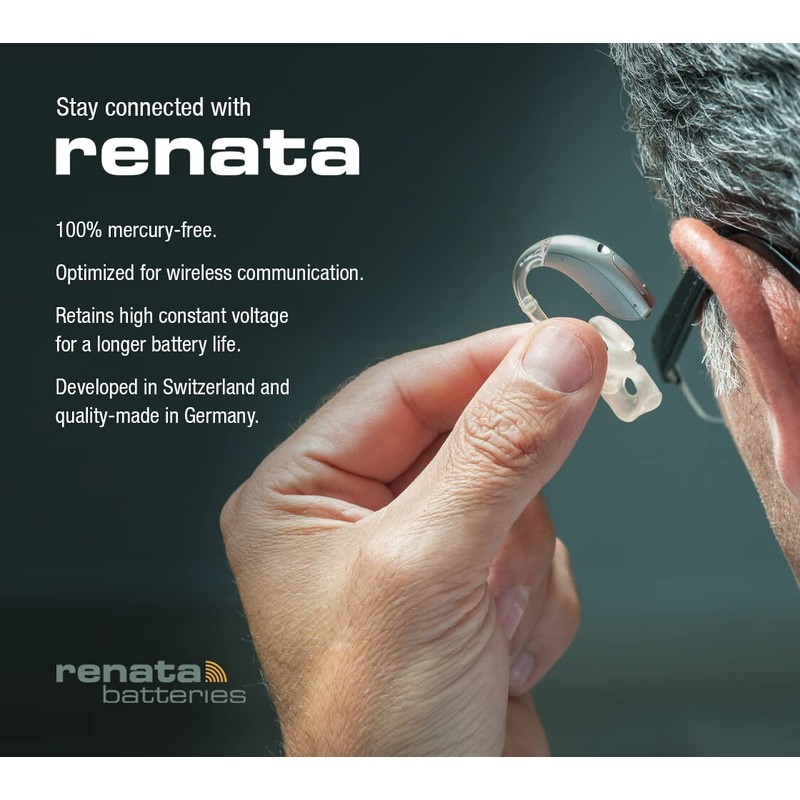 60 Renata Maratone Hearing Aid Batteries Size: 675