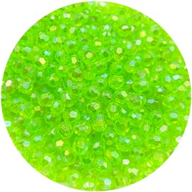 Mulutoo 400 Pcs 8MM AB Color Crystal Acrylic Beads Round Faceted Crystal Plastic Bead Spacer Beads for Jewelry Making, Bracelets Necklaces Earrings Wind Chimes Suncatchers(404 - Fluorescent GreenAB)