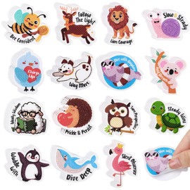 60 Pcs Anxiety Sensory Stickers Resuable Calm Stickers 2 Textured Surface Sensory Strips 15 Animal Style Fidget Tactile Stickers for Office Classroom Adult Teens