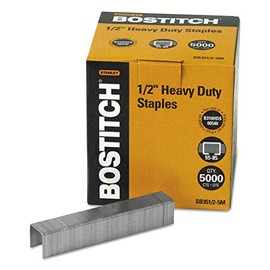 Bostitch SB35125M Heavy-Duty Premium Staples, 1/2-Inch Leg Length, 5000/Box