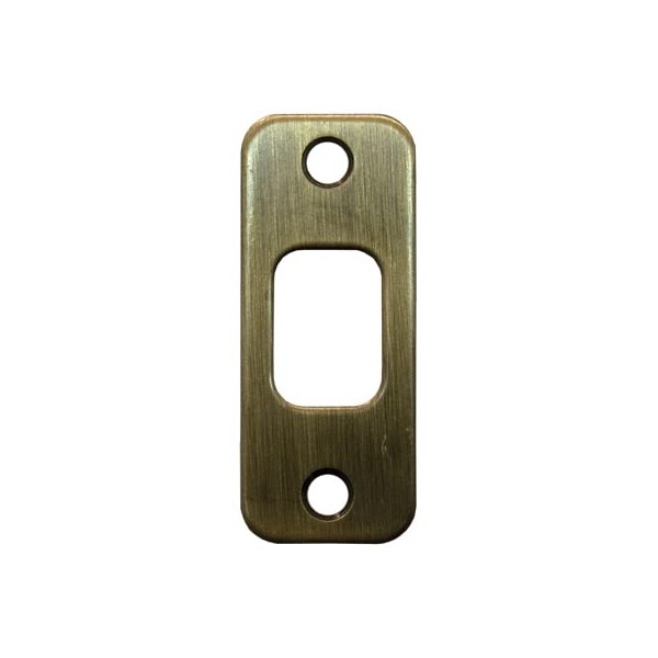 Round Corner Deadbolt Strike Plate, 1 1/8" x 2 3/4",