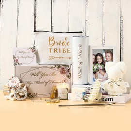 4MELLY 11 Pcs Bridesmaid Proposal Gifts Will You Be My Bridesmaid Gift Box 20 oz Wine Tumbler Bridal Bachelorette Party Gifts for Bridesmaids Wedding Gift