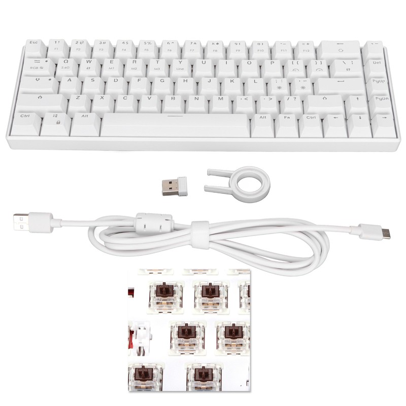 Mechanical Keyboard 68keys 3 Mode Wireless 2.4G Type C Wired