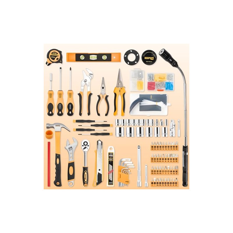 Tool Kit for Home, Basic Tool Set with Magnetic Pickup