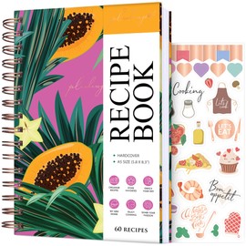 PLANBERRY Recipe Book - Blank Hardcover Cookbook for Writing in - Blank Cookbook Diary to Fill in - Blank Family Recipe Book - 60 Recipes 14 x 21 cm (Papaya Garden)