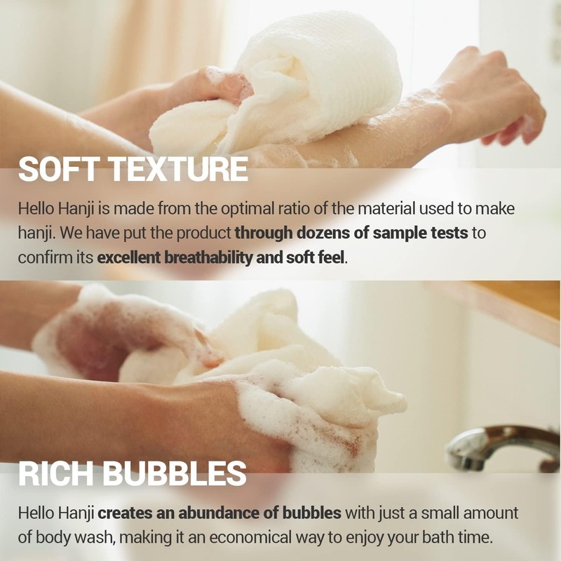 DEARCUS Hello Hanji Korean Exfoliating Shower Towel 2 Pack –