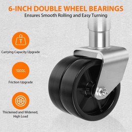 1500 lbs Trailer Jack with Dual Wheel, Heavy Duty Swivel Boat Trailer Jack, 10" Lift | Galvanized Steel | 6" Nose Wheel | for RV Boat