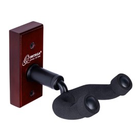Ortega Guitars Guitar Hanger Accessories - Wall Mount for Guitar - Wood, Dark Red (OGH-1WR)