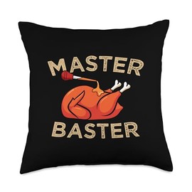 Thankful Turkey Master Baster Thanksgiving Throw Pillow