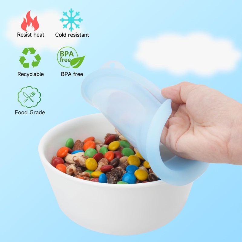 Purekra 4 Pack Silicone Lids for Corelle Vitrelle 428-PC 28-Oz